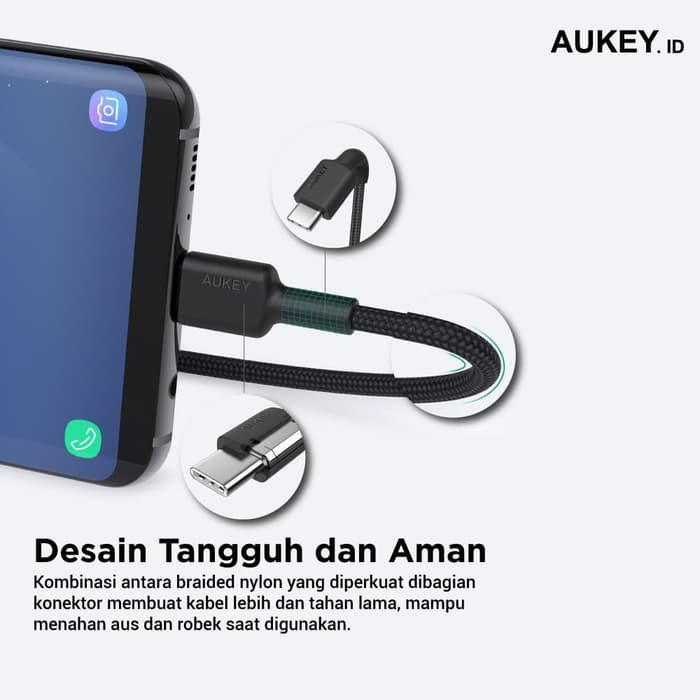 Dây Cáp Sạc Nhanh Aukey Cb-Cd19 Usb Type C Sang Type C Cho Macbook Pro