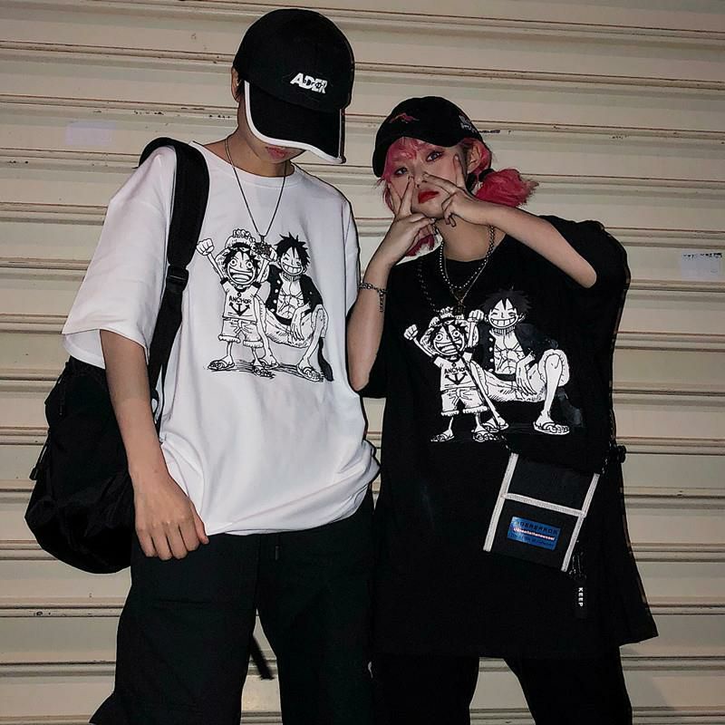 Áo Thun Tay Lỡ 100% Cotton Nam Nữ Unisex Form Rộng Fan Luffy