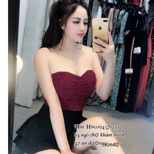 Áo ống thun lụa giún có may sẵn mod ngực