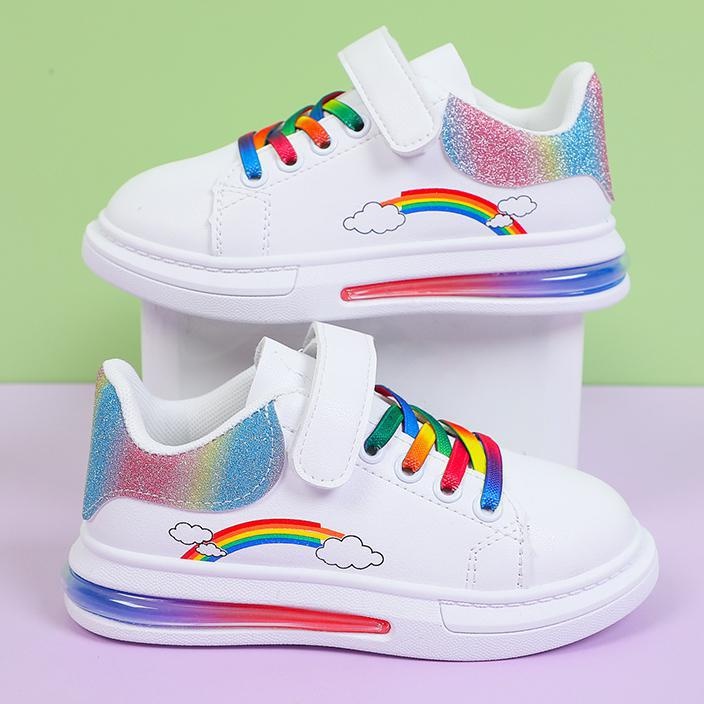 Giày thể thao bé gái hình cầu vồng HQ106