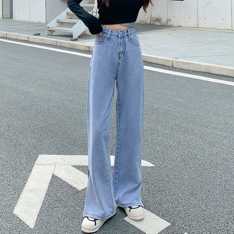 Quần jean dài SUXI lưng cao màu trơn dễ phối đồ thời trang xuân hè cho nữ