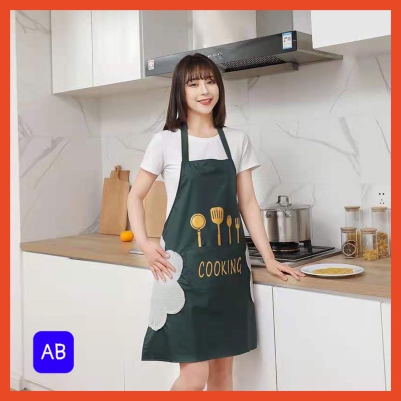 Tạp dề cooking chống thấm nước có túi đựng và lau tay tiện lợi