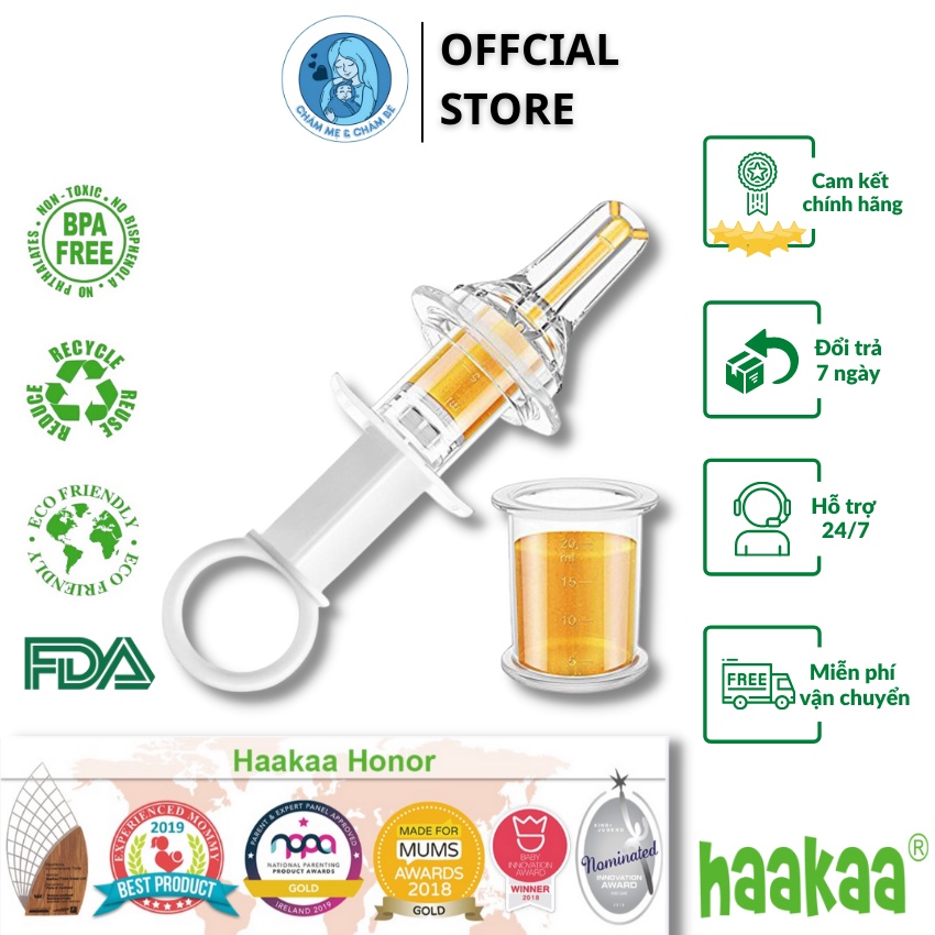 Dụng cụ uống thuốc, ăn sữa cho bé Silicone Haakaa -  Bán chạy hàng đầu Thế giới (Mỹ, Anh)