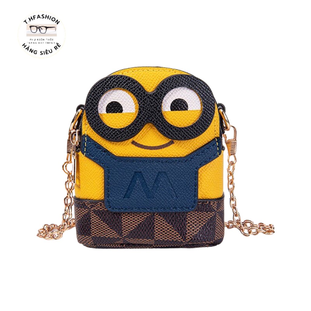 Freeship - Full hộp Túi xách nữ đeo chéo Minion cute chất da siêu mềm hàng loại 1 cao cấp