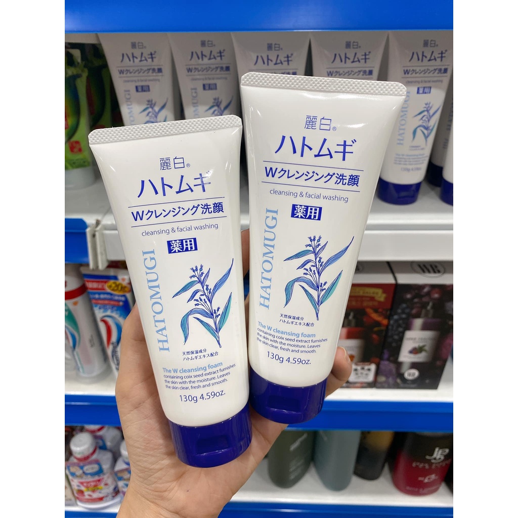 Sữa Rửa Mặt Chiết Xuất Ý Dĩ Hatomugi Moisturizing &amp; Facial Washing 130g và 170g