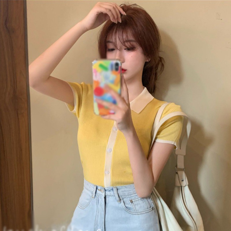 Áo Dệt Kim Ngắn Tay Thời Trang Mùa Hè Dành Cho Nữ