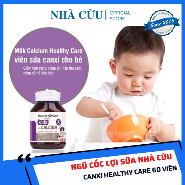 Viên bổ sung canxi Milk Calcium Healthy Care - 60 viên - Úc