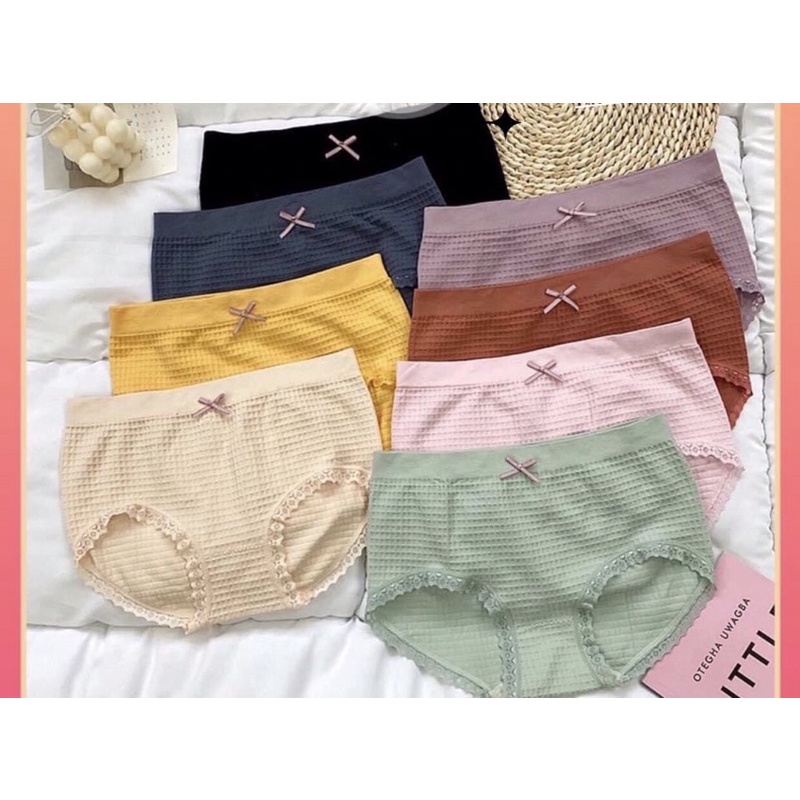 Com bo 10 Quần lót nhún xốp mềm mại mát mịn cao cấp ảnh thật video Shop tự quay ạ