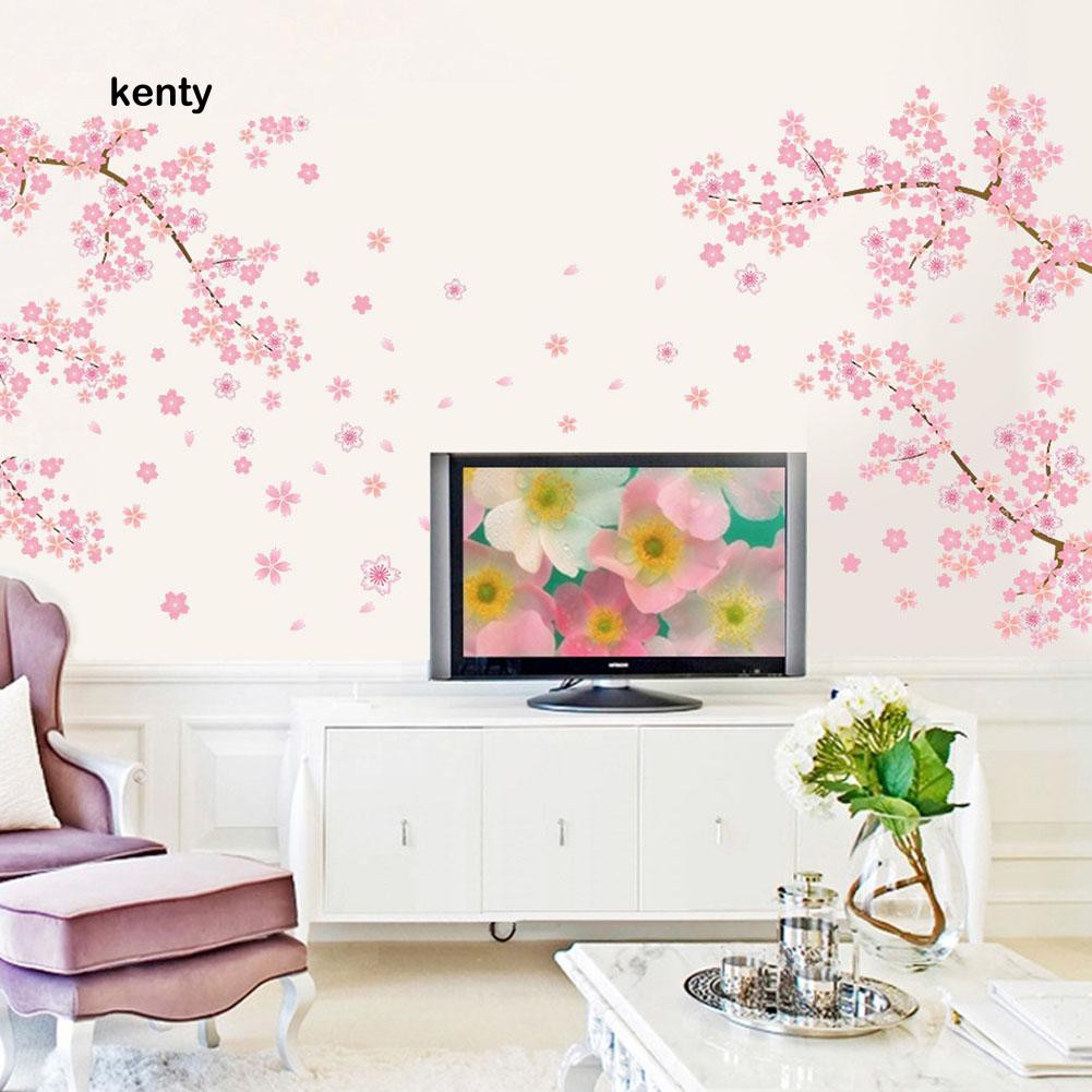 Miếng decal dán trang trí tường kích thước 50cm x 70cm họa tiết Hoa Anh Đào trang nhã lịch sự