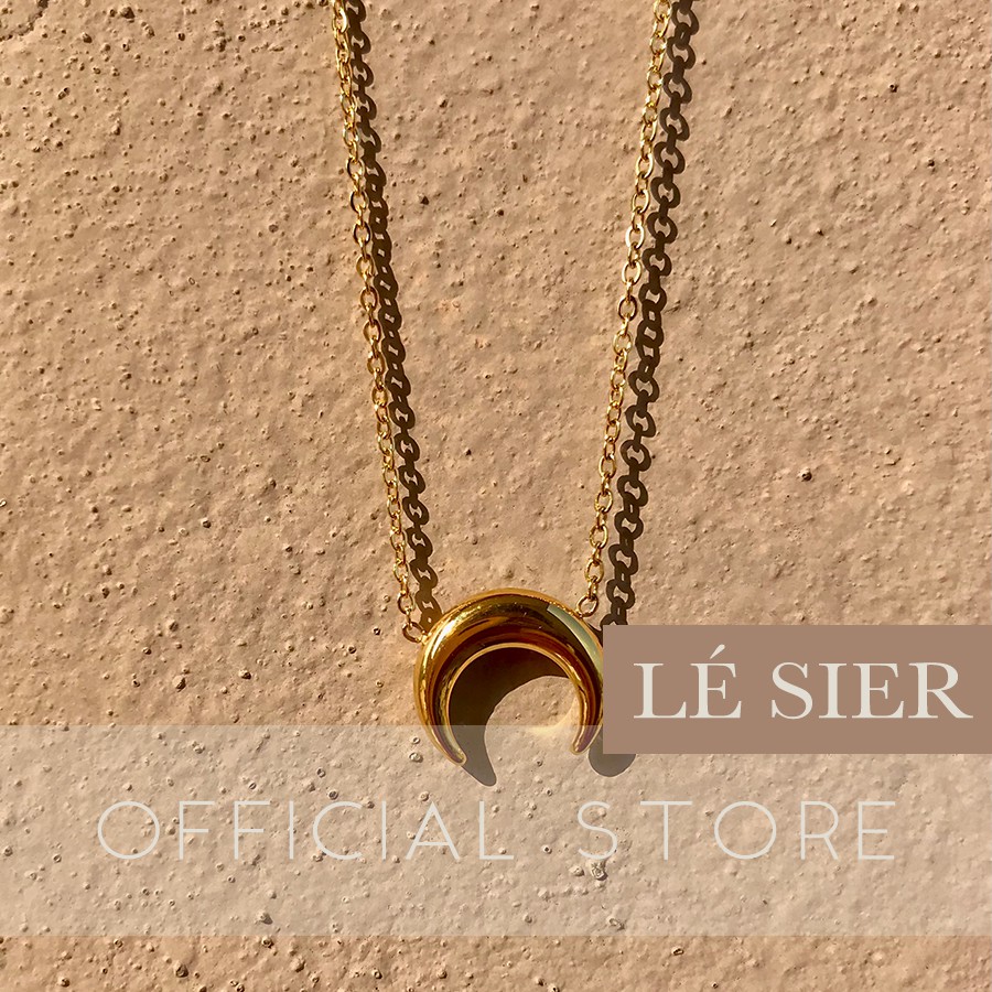 Dây chuyền nữ Lé Sier vòng cổ mặt trăng úp thép y tế titan mạ vàng 18K - NPGP91