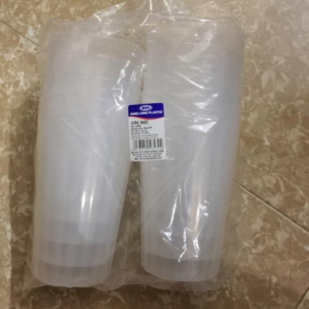 bộ 10 cốc sọc nhựa song long, cốc nhựa, cốc chè, cốc bia