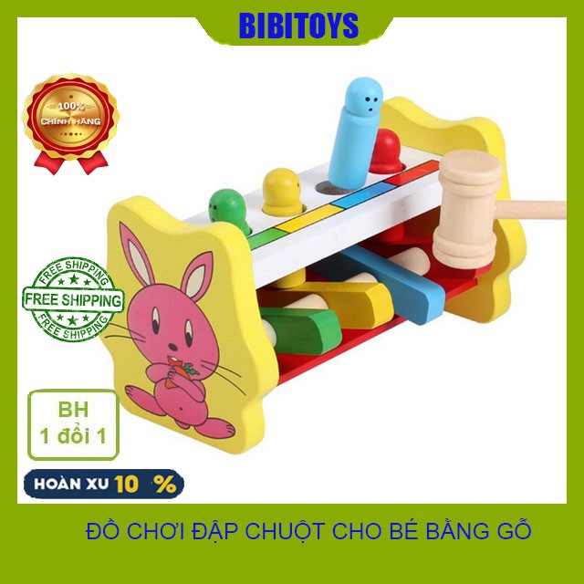 [XẢ KHO CẮT LỖ] Đồ chơi đập chuột cho bé bằng gỗ