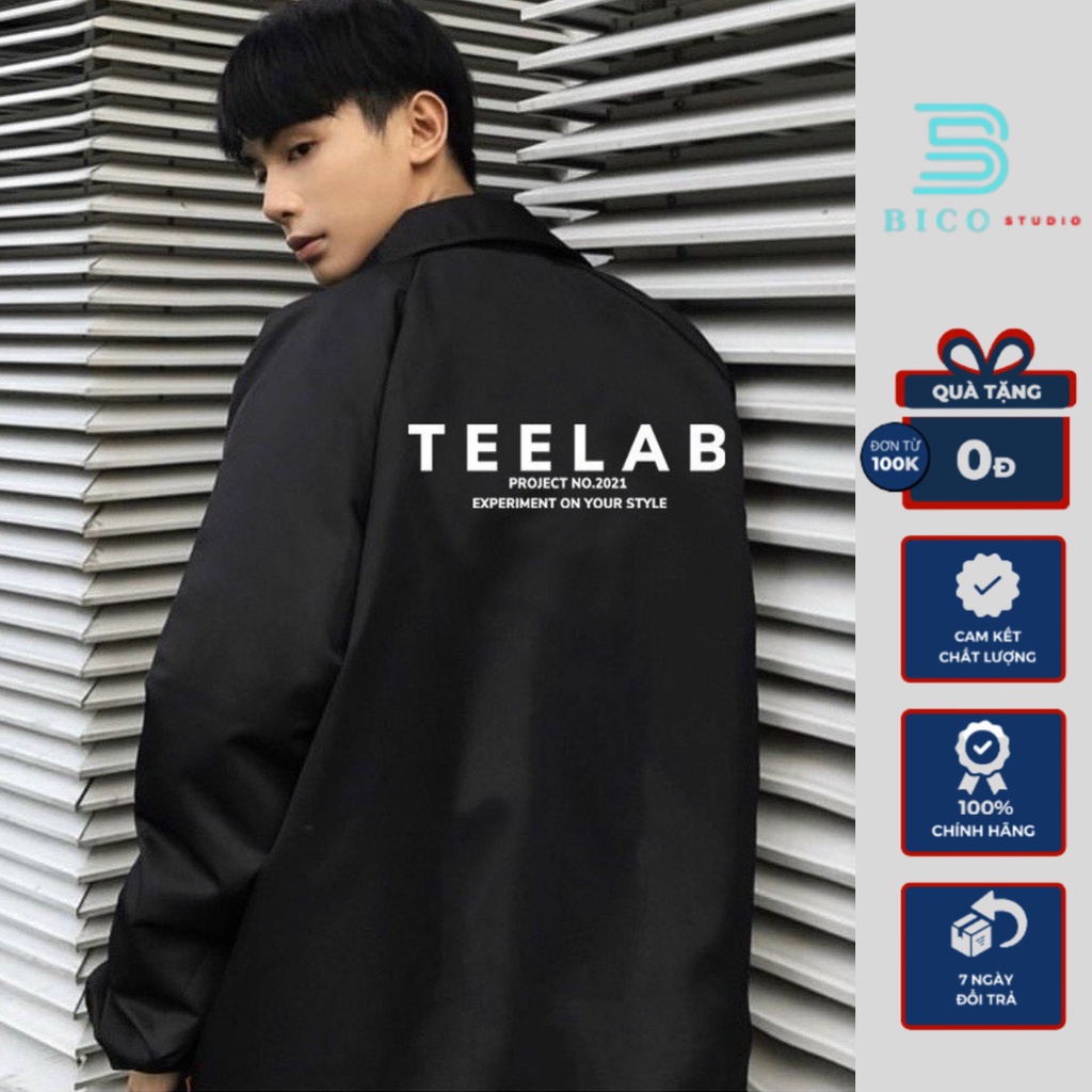Áo khoác TEELAB jacket dù 2 lớp unisex Áo khoác Ullzang Basic form rộng Bc469