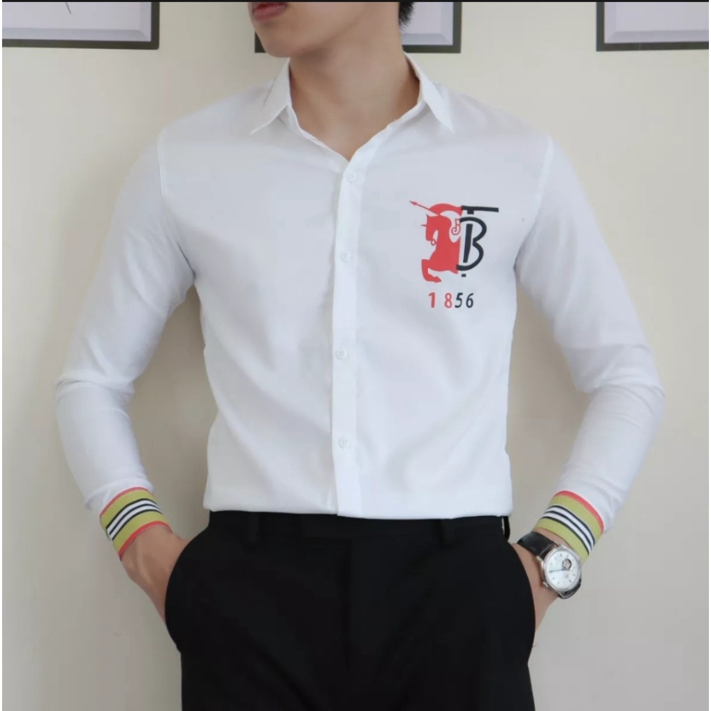 Áo sơ mi nam tay dài TB1865 phối viền cổ tay, vải Kate lụa cao cấp mềm mịn, kiểu dáng sang trọng lịch lãm [NEW UNISEX]