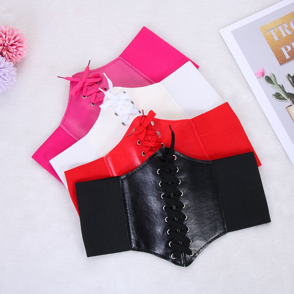 Thắt Lưng Da PU Bản Rộng Co Giãn Nhiều Màu Sắc Thời Trang Cho Nữ