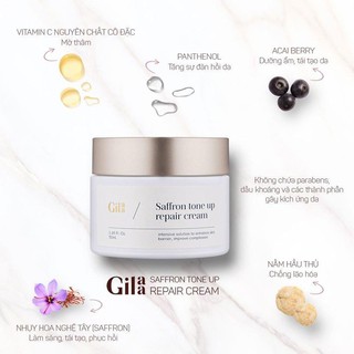 Kem Dưỡng Gilaa Saffron Tone Up Repair Cream Dưỡng Sáng Giúp Sạc Nước & Phục Hồi Da 50ml