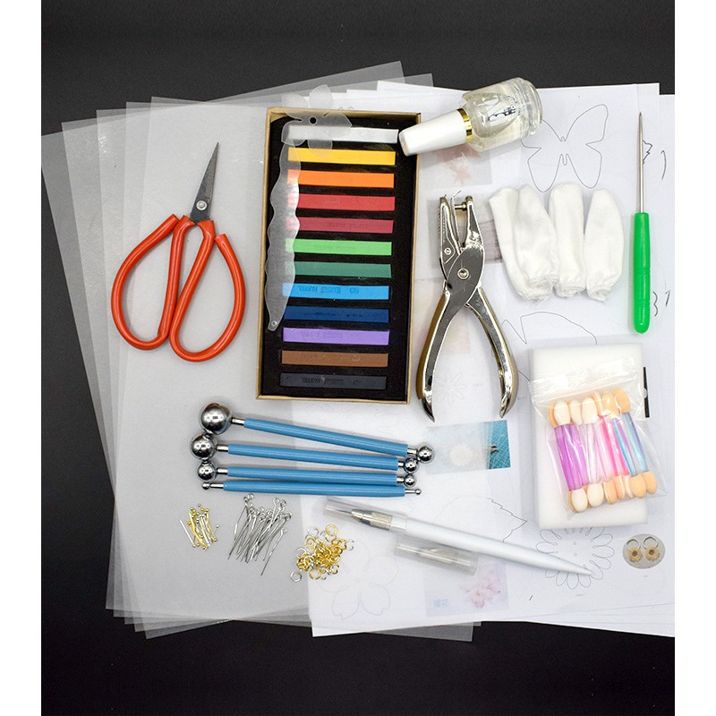 Set plastic shrink làm hoa, trâm cài