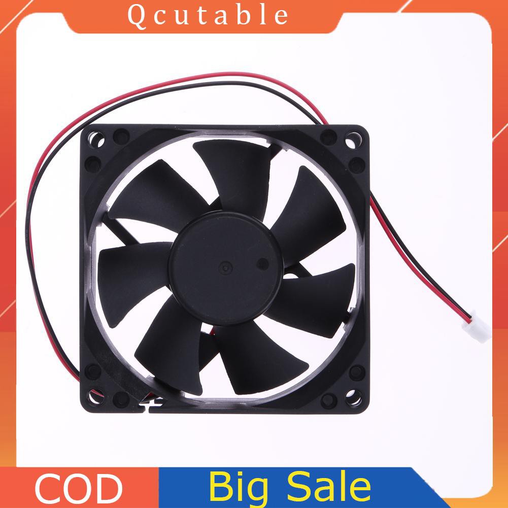 Quạt Làm Mát Không Chổi Than 80x80x25mm # Uk 7 Lưỡi 2 Dây 24v