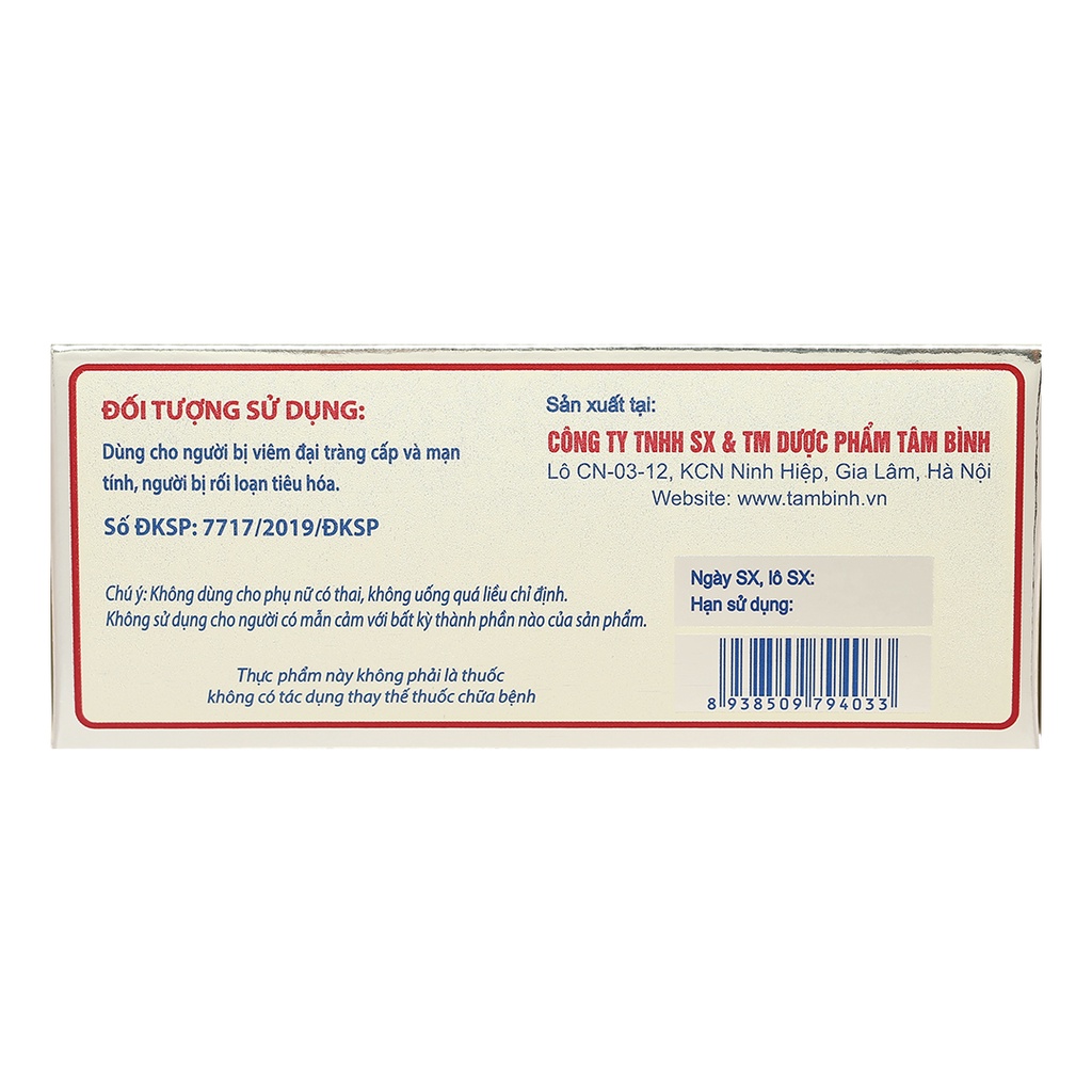 Đại Tràng Tâm Bình cải thiện khó tiêu đầy hơi do đại tràng - Hộp 5 vỉ x 12 viên
