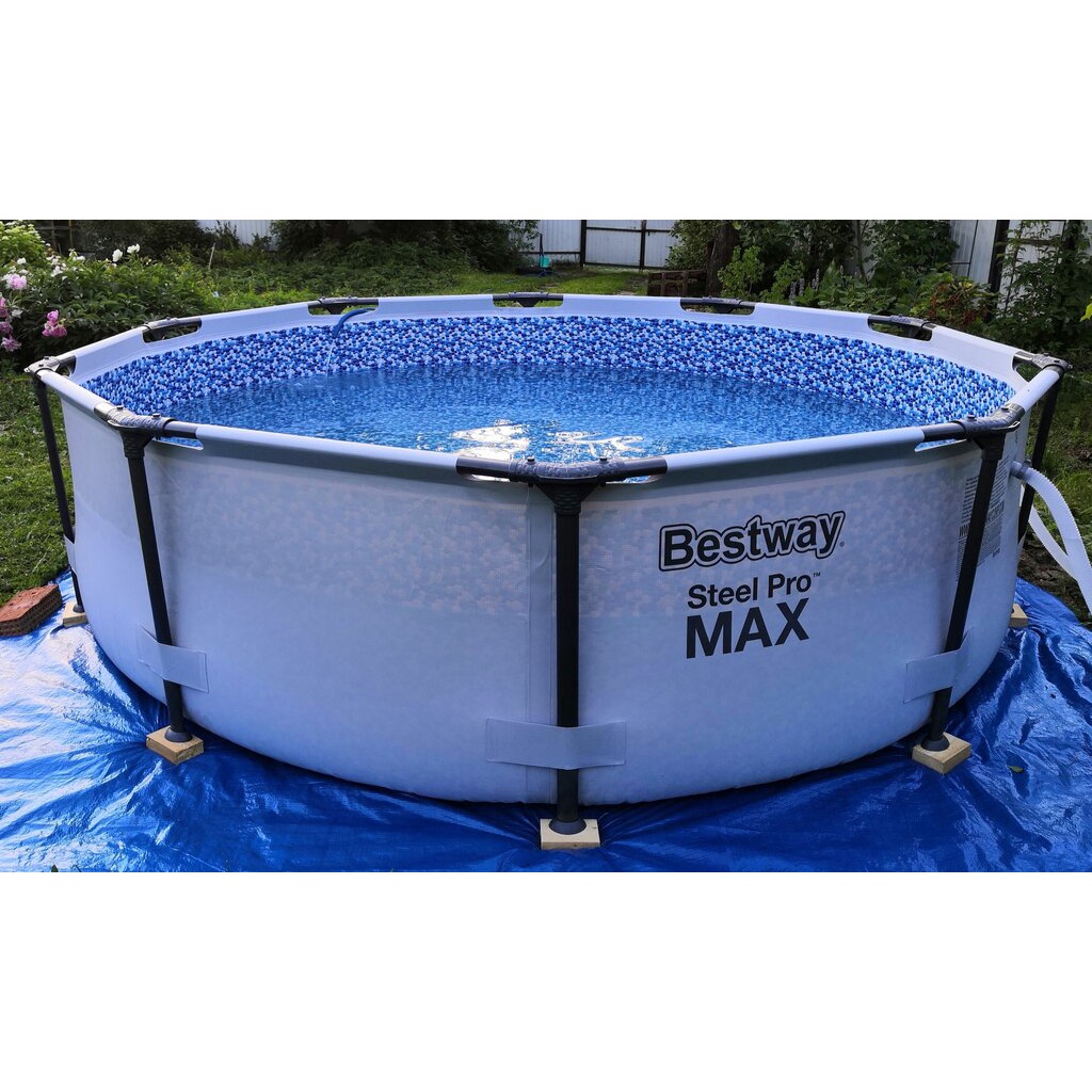 Bể bơi khung kim loại chịu lực kích thước 3.05m x 76cm Bestway 56406 Siêu Bền và An Toàn quà trị 250k :1 bóng ,2 phao