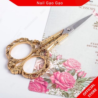 Kéo cắt phom móng giả hoàng cung loại tốt, hoa văn cổ điển chuyên dụng cho dân làm móng