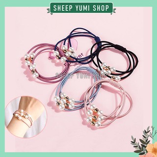 Dây Buộc Tóc Handmade Đính Hạt Ngọc Trai Nhân Tạo