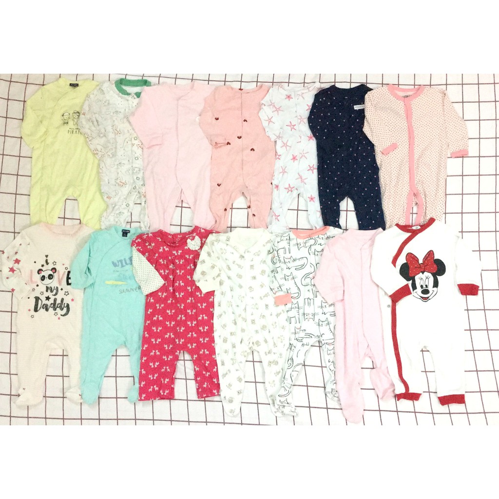 Body cotton liền tất, không tất cho bé trai và gái Hàng xuất dư