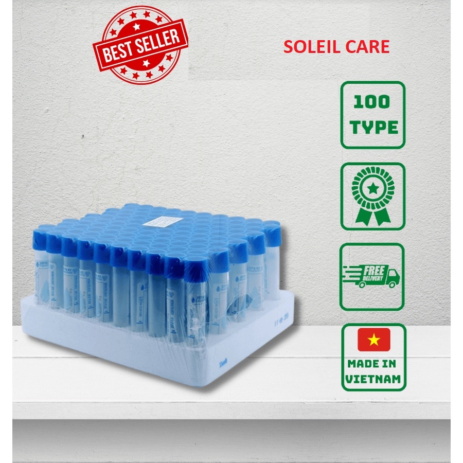 Ống Nghiệm Nhựa EDTA 2ML Chống Đông Máu Nắp Xanh [Hộp 100 Ống]