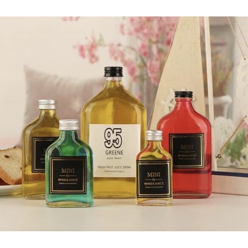10 CHAI THUỶ TINH DẸP 200ml NẮP NHÔM BẠC