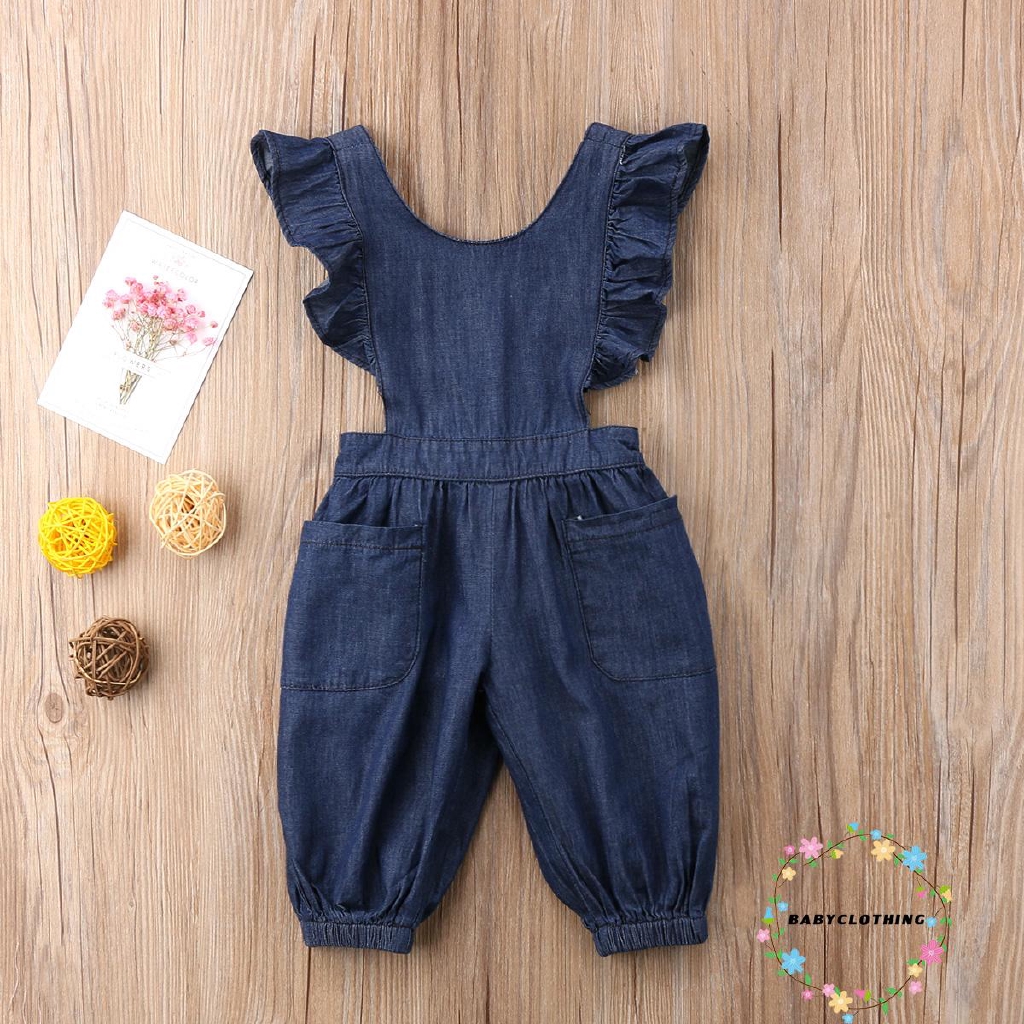 ღWSVღ1-6T Denim Kids Girls Romper Jean Trousers Leggings Braces Playsuit Overalls