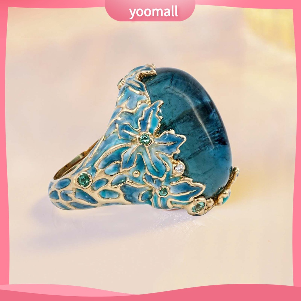 Yomall♡ Nhẫn Trang Trí Mắt Bắt Sáng Biến Dạng Hoa Thanh Lịch Cổ Điển Cho Nữ Cuộc Sống Hàng Ngày