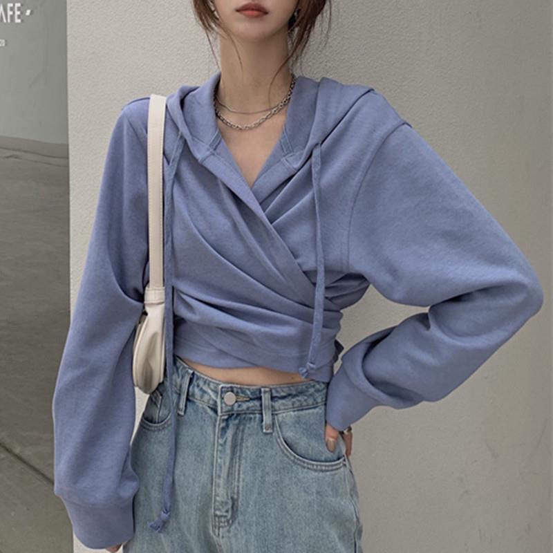 COZOK Áo Hoodie tay dài form rộng kiểu Hàn Quốc hợp thời trang