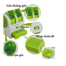 Quạt hơi nước, quạt đá xông tinh dầu mini 2 ngăn