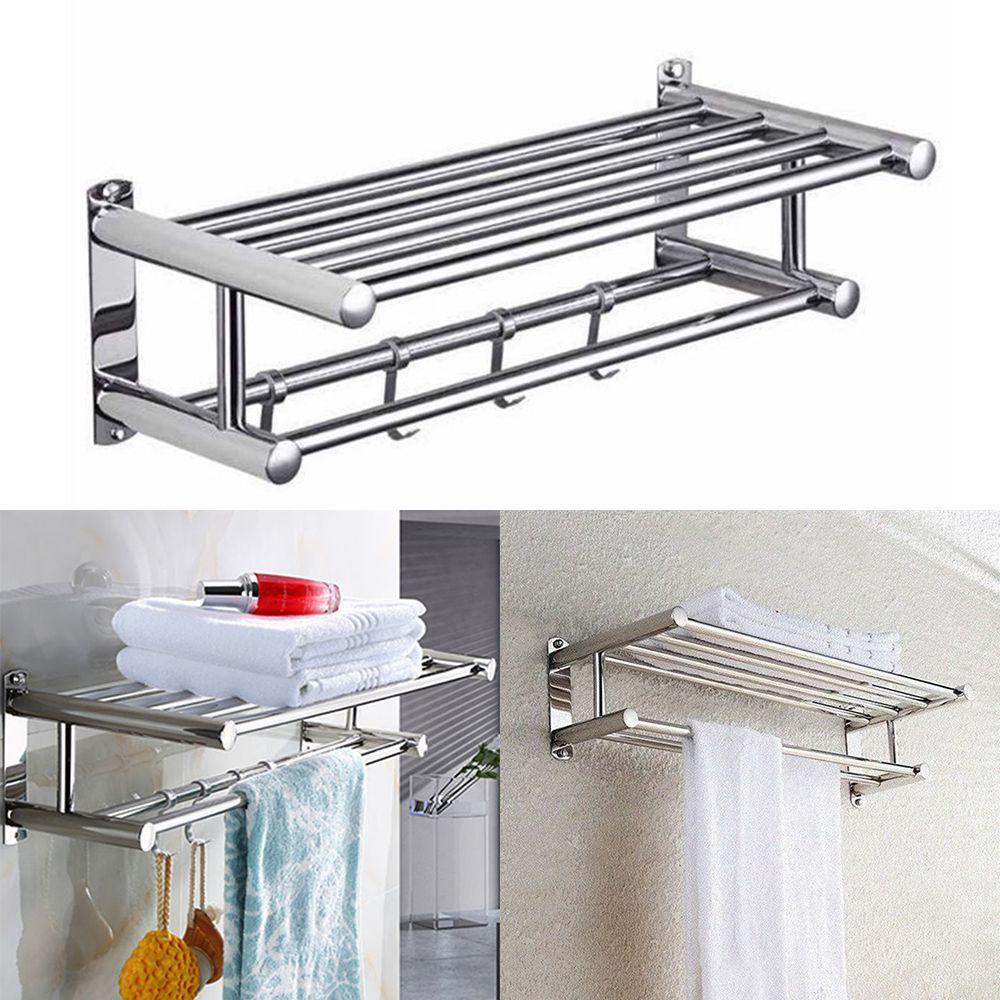 PISTA Giá Treo Khăn Tắm Bằng Bạc Thiết Kế Mới Tiện Lợi Dễ Sử