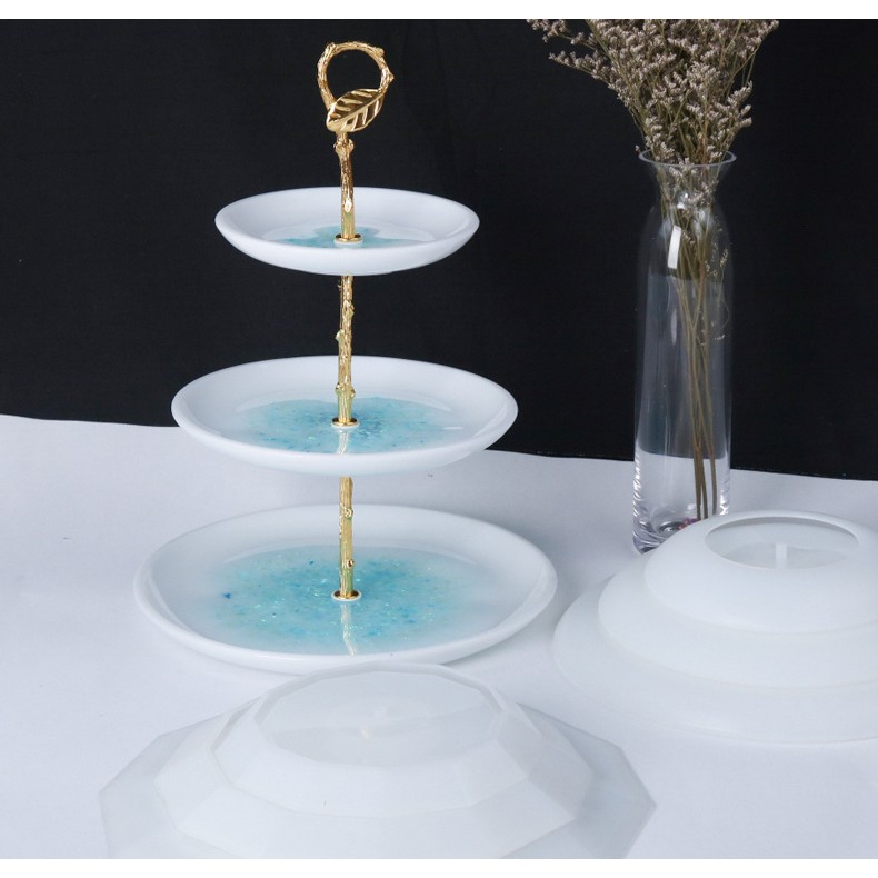 Khuôn Silicon Khay Hoa Quả Hình Tròn Handmade