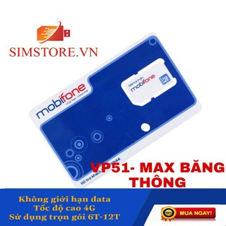SIM MOBIFONE VP51 - MAX BĂNG THÔNG - CHÍNH HÃNG MOBIFONE