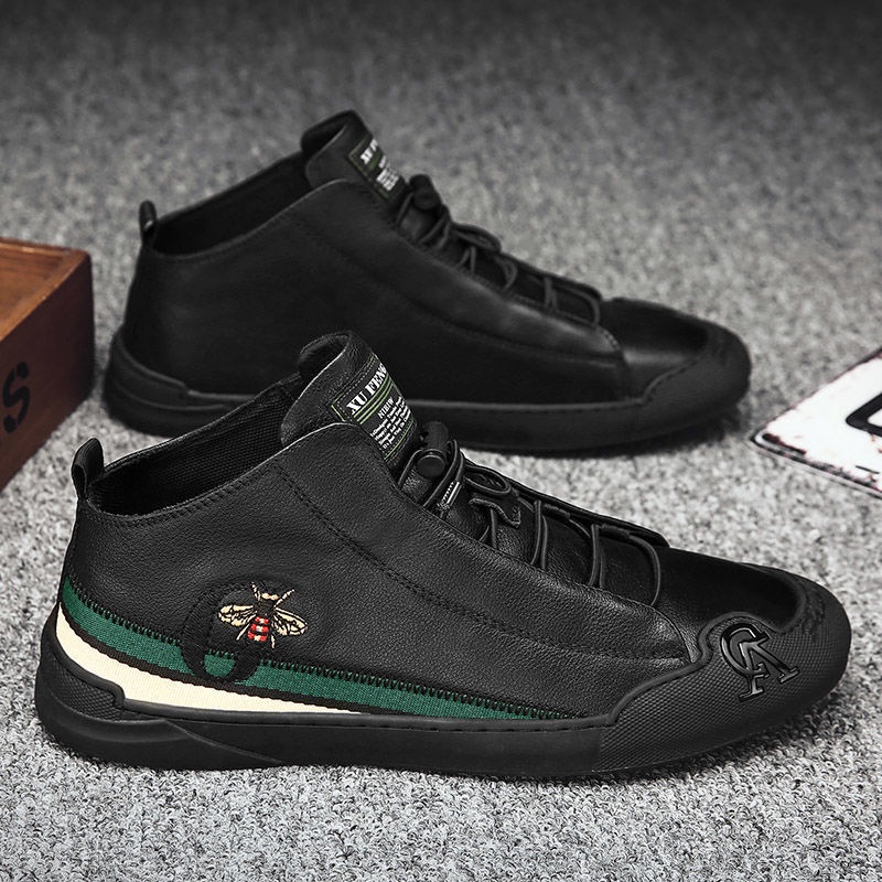 Giày Thể Thao Da Chống Dầu Thời Trang Châu Âu Cho Nam