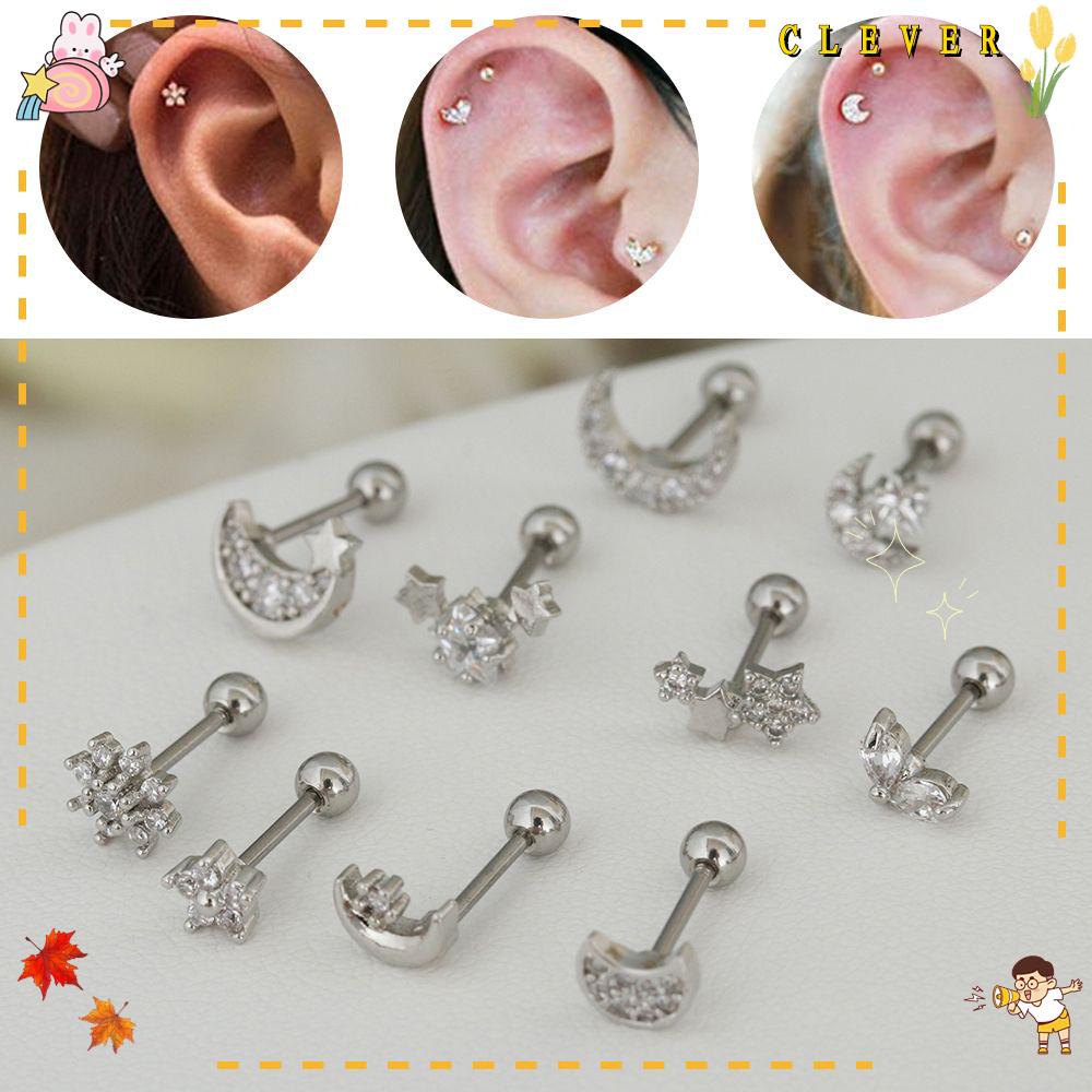 Khuyên xỏ sụn tai hình hoa mặt trăng thời trang cho nữ