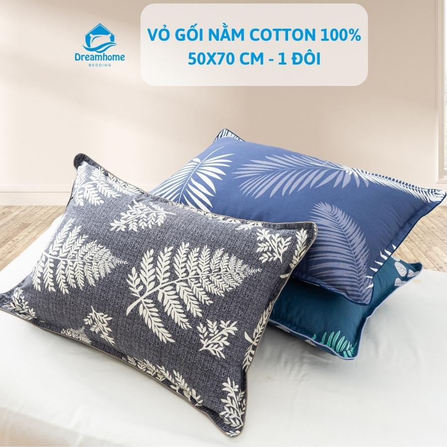 Vỏ gối nằm 50x70 1 đôi, áo gối 50x70 cotton 100% có khóa kéo Dreamhomebedding | BigBuy360 - bigbuy360.vn