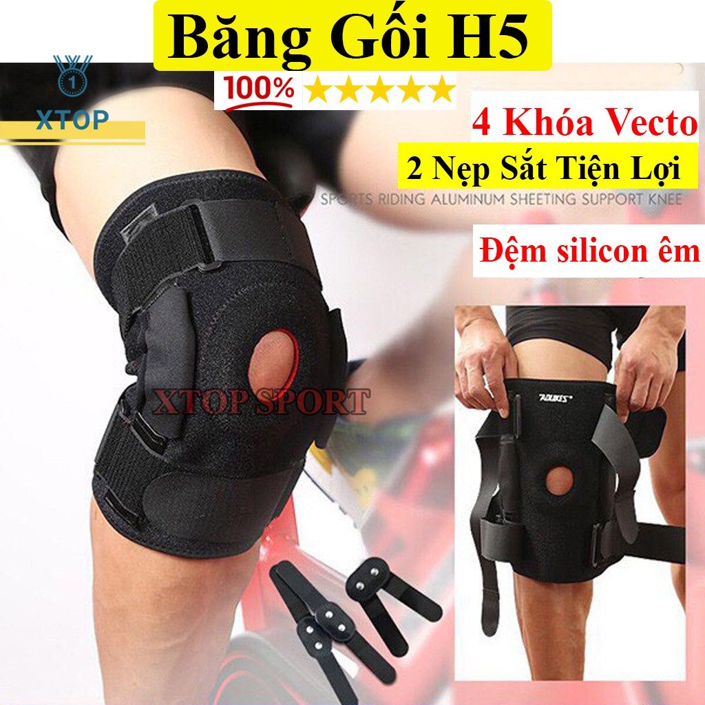 Băng Gối H5 Cao Cấp, Bó Đầu Gối Bảo Vệ Đứt Dây Chằng Chéo Thể Thao Chính Hãng Aolikes 7907 tiensport