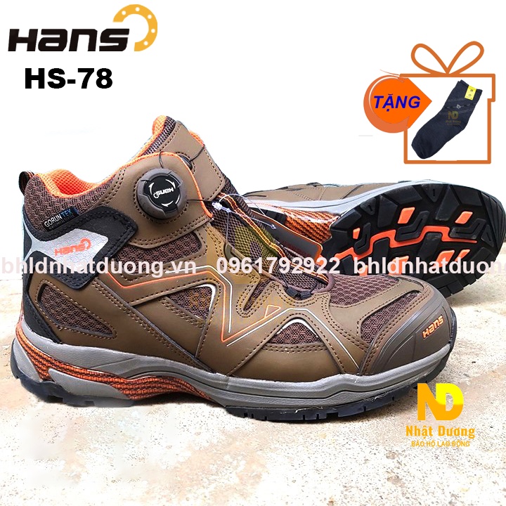 Giày bảo hộ lao động nam cách điện14KV Hans HS78, giày bảo hộ lao động cổ cao siêu nhẹ