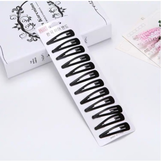 Bộ 12 Kẹp Tóc Màu Đen Dành Cho Nữ.