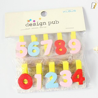 Set 10 kẹp gỗ số từ 0- 9 rõ, đẹp cho bé