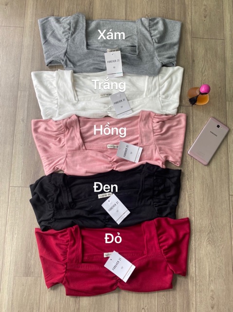 Áo kiểu croptop tay dài nhún ngực thun gân | WebRaoVat - webraovat.net.vn