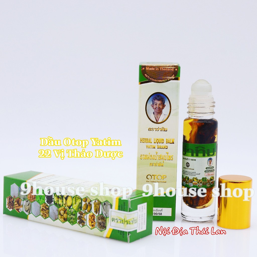 Dầu Nóng 22 Vị Thảo Dược OTOP Herbal Liquid Balm Yatim Brand Thái Lan