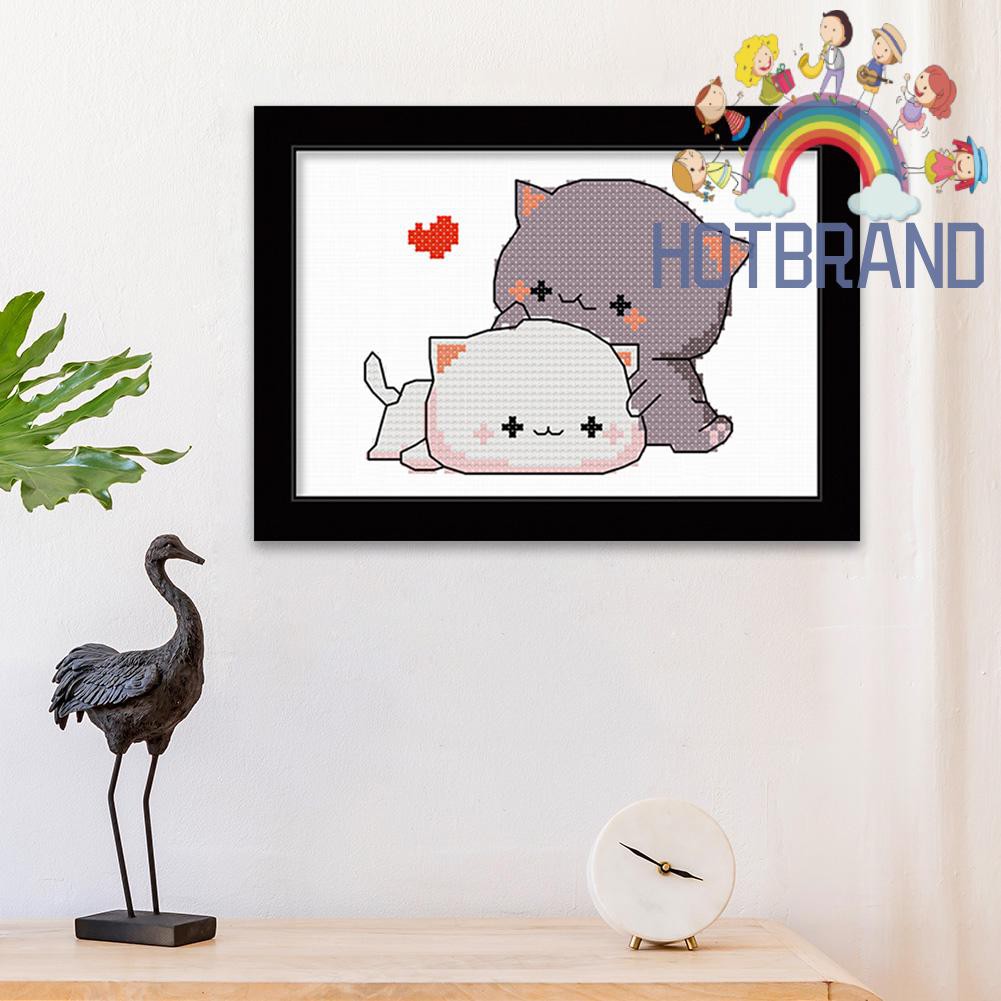 Tranh Thêu Chữ Thập 11ct Tự Làm 25x20cm Hình Động Vật Dễ Thương