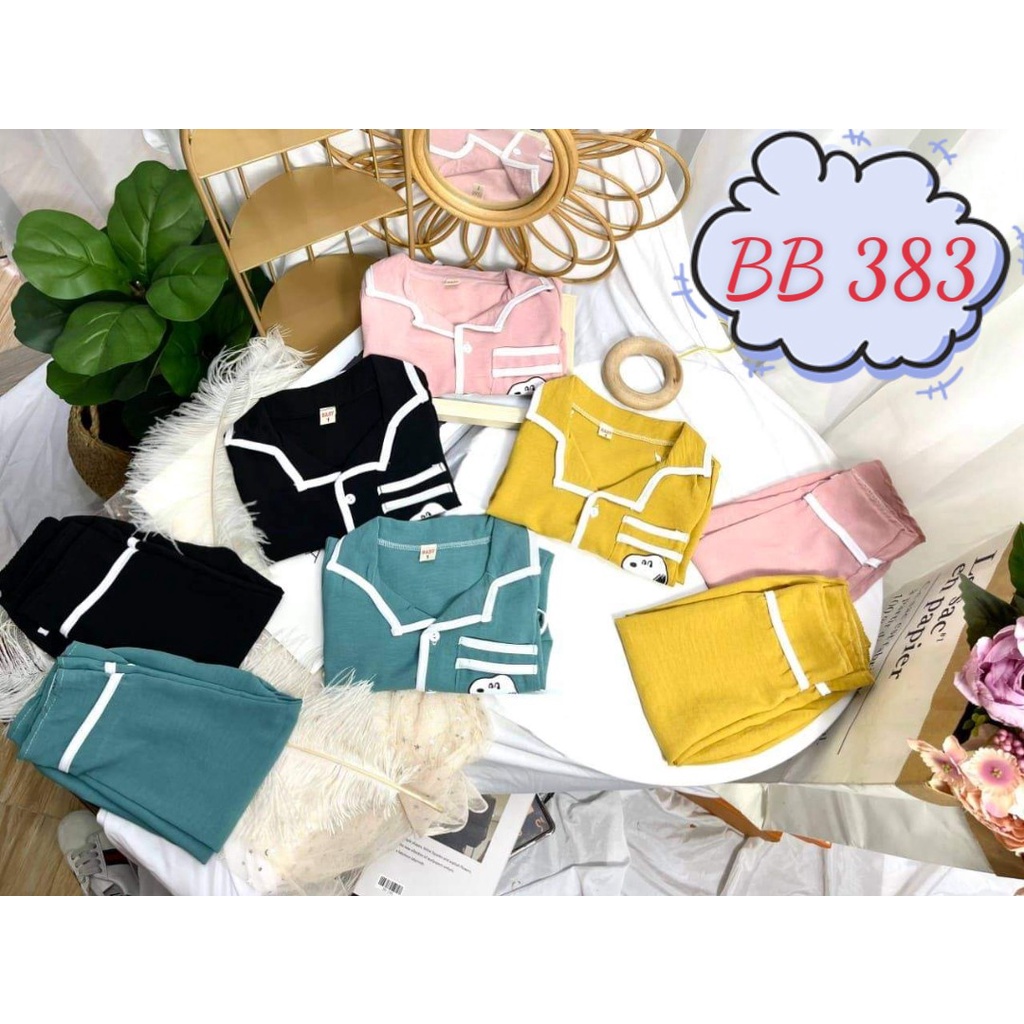 Set Bộ Cho Bé Gái Vải Thô Đũi Mềm(8/18kg) BB 383