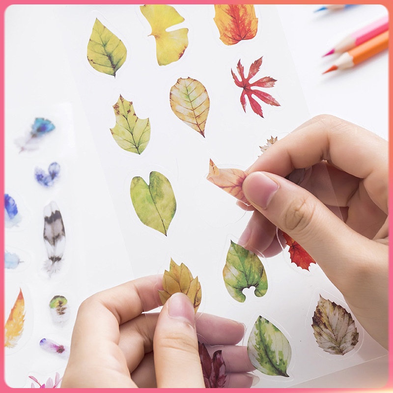 Sticker dán trang trí hình hoạt hình trong suốt dễ thương DIY