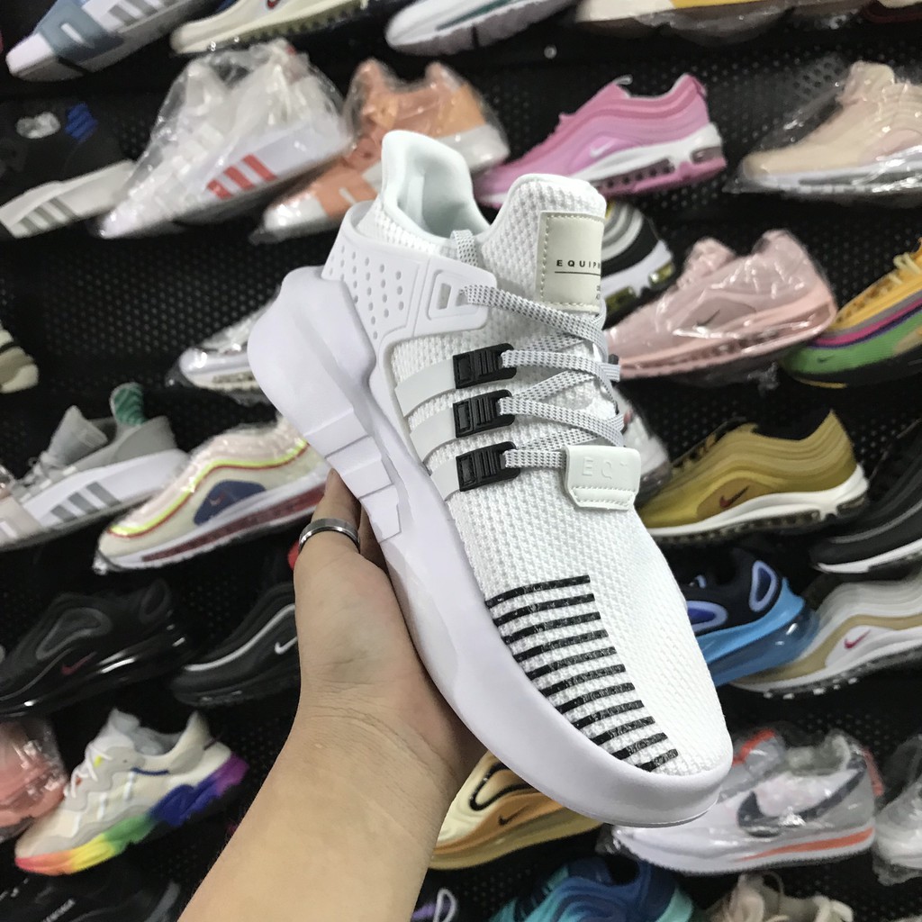 &gt;ẢNH THẬT-HÀNG THẬT&lt; Giày thể thao Sneaker EQT trắng đen phản quang nam nữ