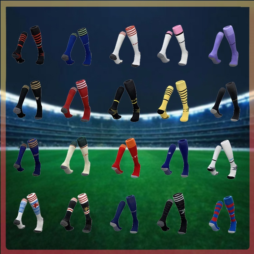 Vớ ống dài mẫu 21-22 chống trượt chủ đề các câu lạc bộ bóng đá dùng tập luyện dành cho người lớn